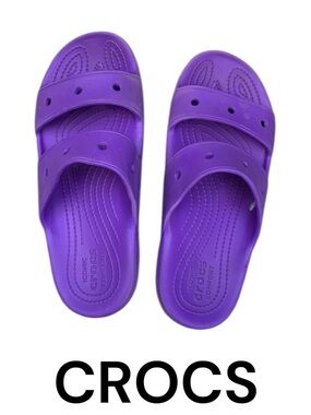 CROCS Women’s Purple Dual-Strap Slide Sandals!!!  (Women’s Size 8- Men’s Size 6)